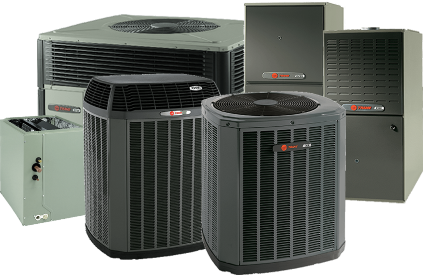 a group of Trane air conditioning units- Air Conditioning Products.